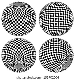 Checkered sphere set