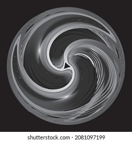 Checkered Spiral Design Element. Abstract vector image