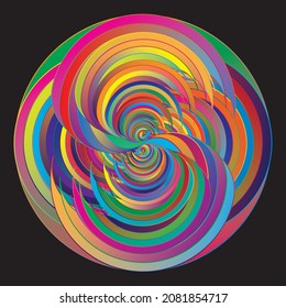 Checkered Spiral Design Element. Abstract vector image