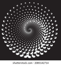Elemento de diseño de espiral controlado. Imagen vector abstracta