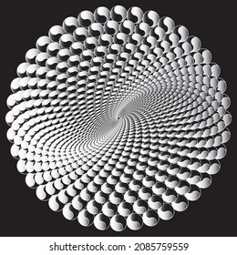 Checkered Spiral Design Element. Abstract vector image