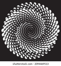 Checkered Spiral Design Element. Abstract vector image