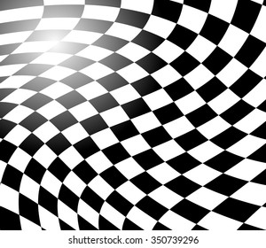 Checkered, squared pattern with distortion effect. Abstract vector art.