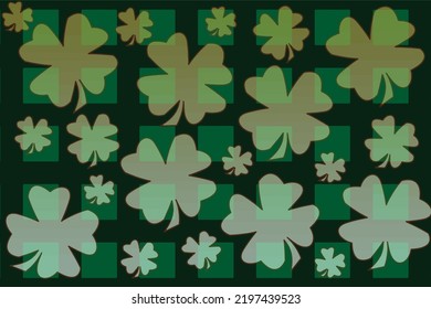 checkered st patricks day plaid clover shamrock emerald green gold celebration invitation background holiday card