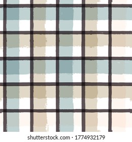 Patrón de rayas de cuadros, fondo transparente impermeable, trazos de pincel tartán pastel. rayas de tela de mesa de picnic vectorial, fondo de línea de pincel natural