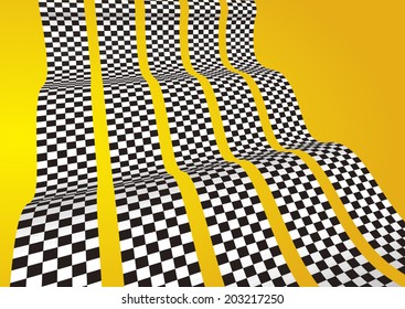 Checkered stripes 3D