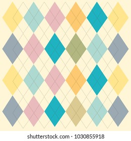 Checkered tablecloth pattern. Decorative vintage design. 