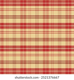 Tartan xadrez xadrez com sarja tecer repetição de padrão em vermelho e bege.Gingham padrão sem emenda.Geometric gráfico vetor ilustração projeto de fundo para tecido e impressão.