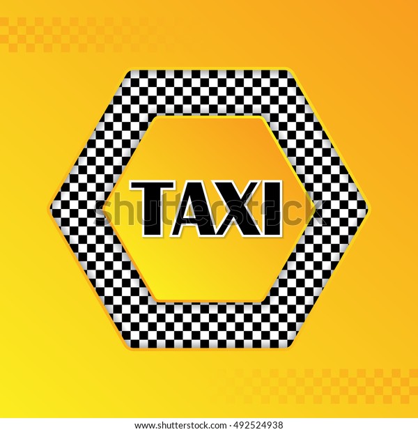 Checkered taxi\
template design with text in\
center