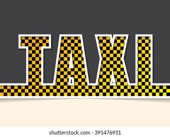 Checkered taxi text background template design  with copy space