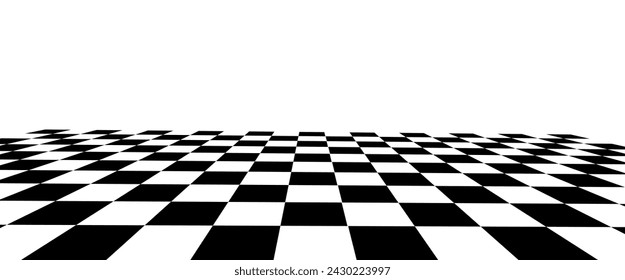 Checkered texture 3d background. Abstract white-black checkered background. Vector