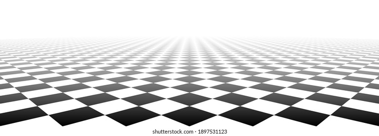 Checkered tile geometric perspective checkerboard surface material vector background illustration.