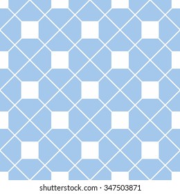 Checkered tile vector pattern or blue and white wallpaper background