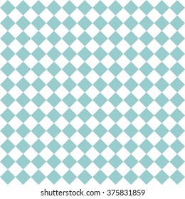 Checkered tile vector pattern or mint blue and white wallpaper background