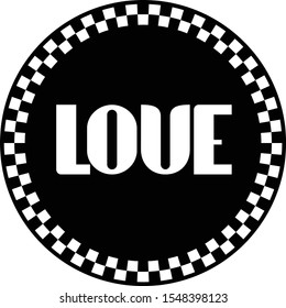 Checkered Vector Circle Black And White Love