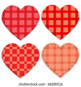 Checkered vector hearts, vector illustration eps8