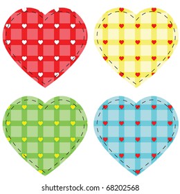 Checkered vector hearts, vector illustration eps8