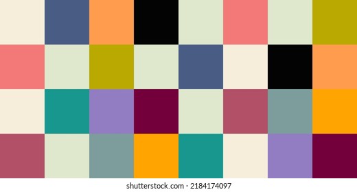 Checkered vector seamless texture. Colorful pattern in a box. Checkered background.