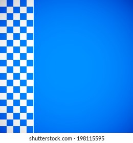 checkered white band pattern on blue sky background (vector)