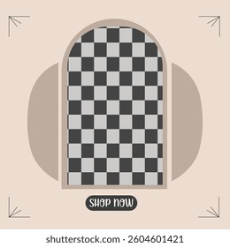 Checkered Window Design social media post design