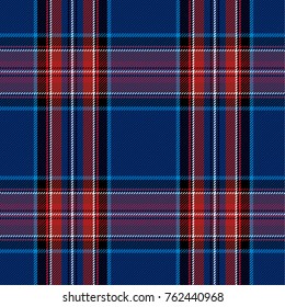 Checkered Woolen blue fabric. Pattern in Scottish style. Tartan. A classic Christmas geometric pattern.