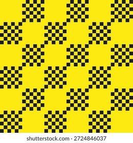 Patrones amarillos a cuadros. Extraordinario Vector de mosaico. Textura cuadrada geométrica. Papel de pared de alto contraste de Profesional. EPS 10.