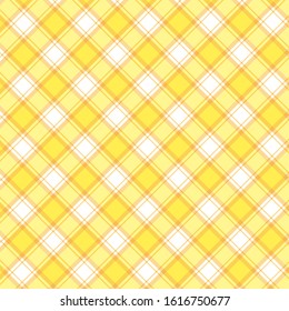 Checkered yellow and white check pattern background, vector illustration,Gingham