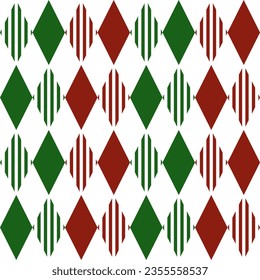 Checkered zigzag gingham. Seamless dagger pattern vector background green red pattern for plaid fabric decoration