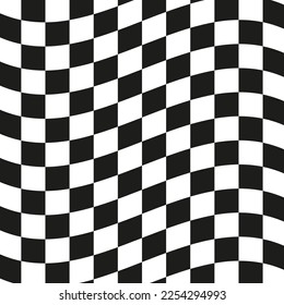 checkers background wave. Geometric texture. Vector illustration.