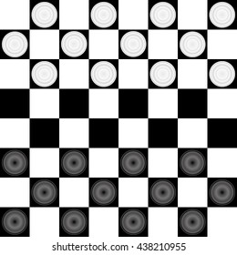Checkers board, chess board.Black and white checkers