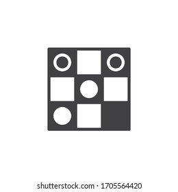 Checkers Board Game vector icon. filled flat sign for mobile concept and web design. Checkerboard with checkers glyph icon. Symbol, logo illustration. Vector graphics