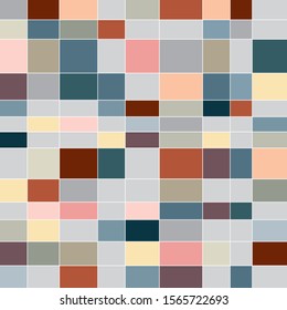 Checkers, earthtones Seamless geometric background. Abstract vector Illustration. Mosaic. surface pattern design