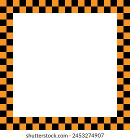 Checkers frame, border in line art style geometric seamless pattern. EPS.10.