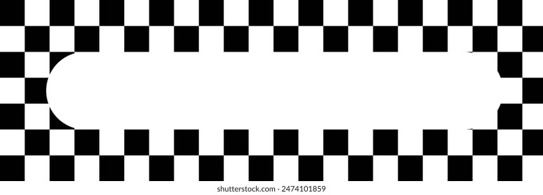 Checkers frame, border in line art style geometric seamless pattern. EPS.10.	