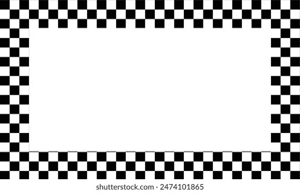 Checkers frame, border in line art style geometric seamless pattern. EPS.10.	