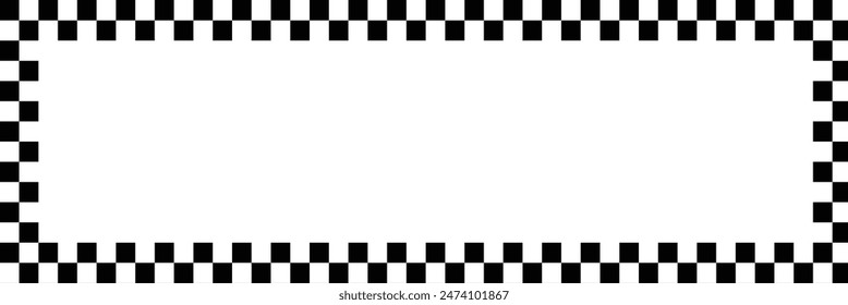 Checkers frame, border in line art style geometric seamless pattern. EPS.10.	
