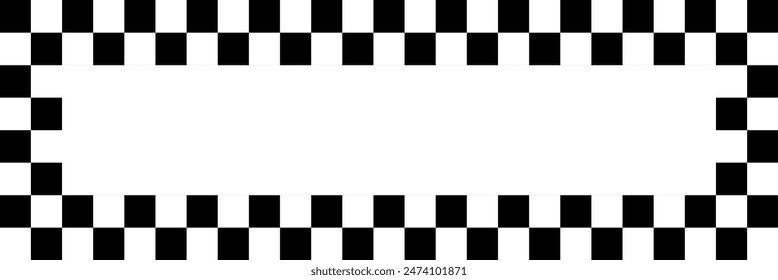 Checkers frame, border in line art style geometric seamless pattern. EPS.10.	