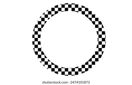 Checkers frame, border in line art style geometric seamless pattern. EPS.10.	