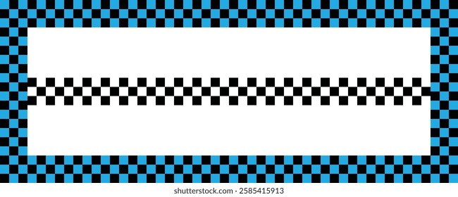 Checkers frame, border in line art style geometric seamless pattern. EPS.10