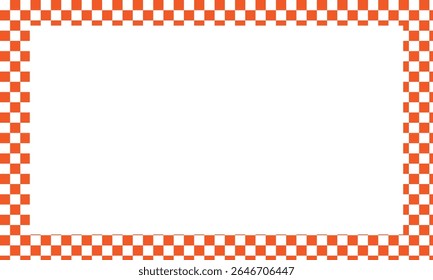 Checkers frame, border in line art style geometric seamless pattern. EPS.10. 