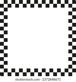 Checkers frame in line art style. Geometric seamless pattern.