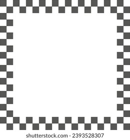 Checkers frame in line art style. Geometric seamless pattern. Vector illustration. EPS 10. S