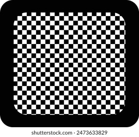 Checkers frame in line art style. Geometric seamless pattern. Vector illustration.