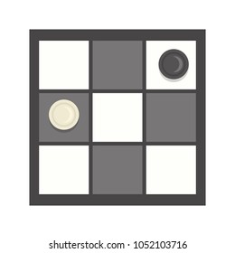 Checkers game icon illustration cartoon and flat style.Board game