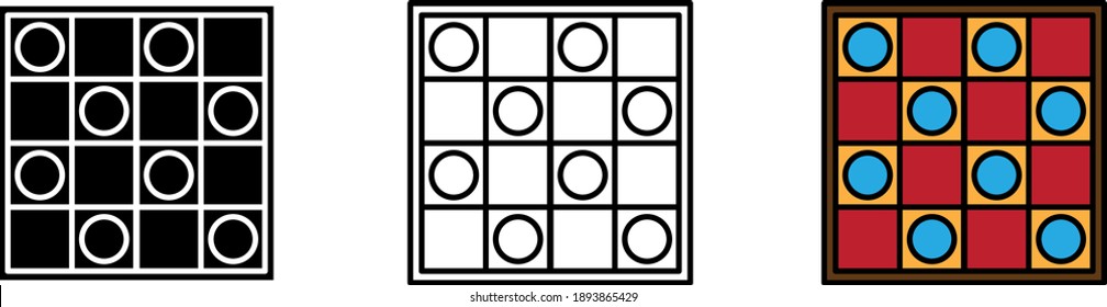 Checkers game icon, vector illustration