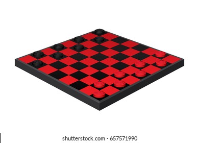 Checkers game isolated on white background. Vector illustration
