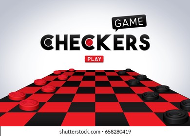 Checkers game. Vector illustration