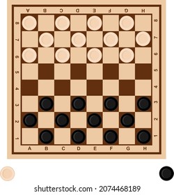 Checkers game. Vector illustration on the theme of games and entertainment.