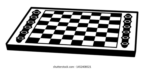 Checkers Game Vector Illustration Silhouette