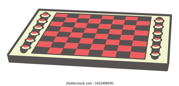 Checkers Game Vector Illustration Silhouette